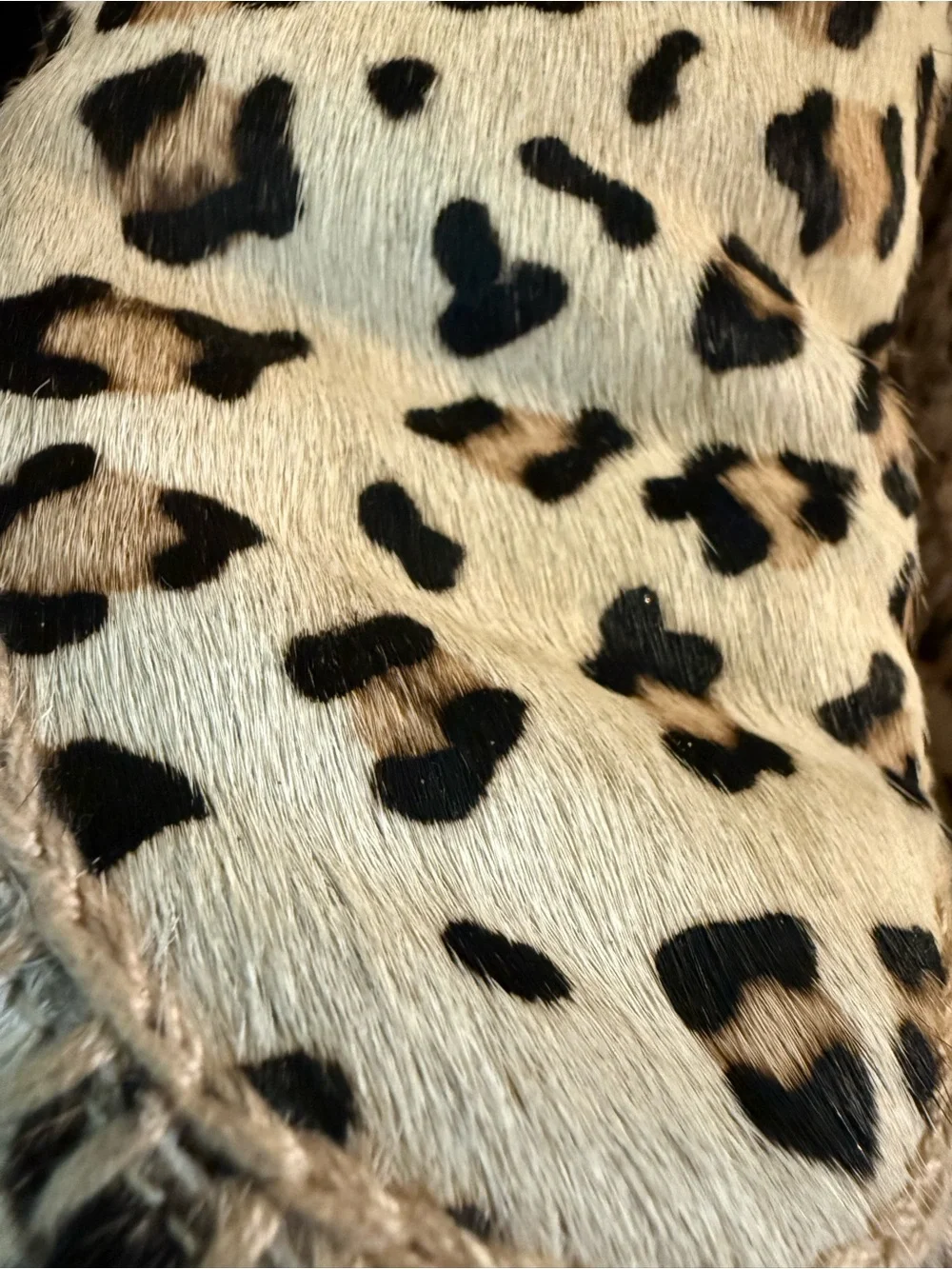 Leopard Print Faux Fur Ankle Boots - Beige/Black